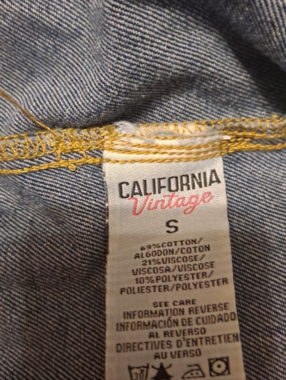 Classic Distressed Dark Blue Denim Jacket Size S - Picture 5 of 8